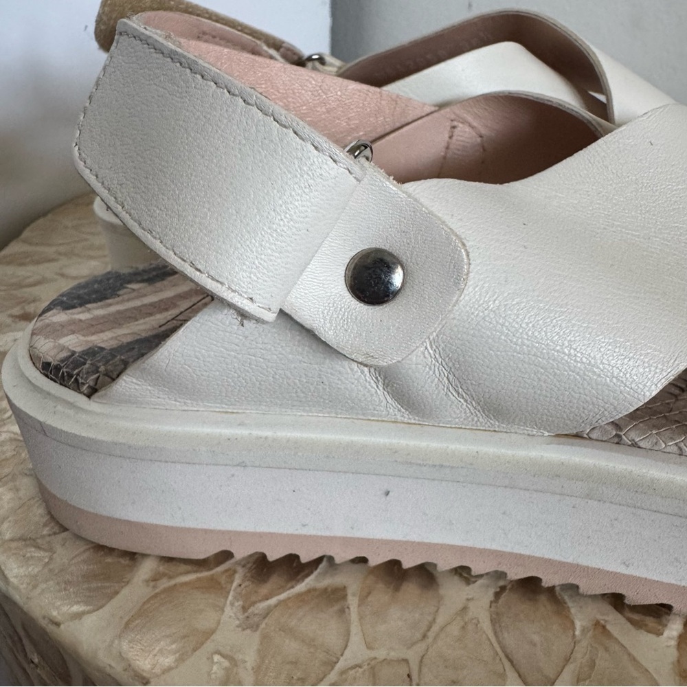 AGL Maya Criss cross Platform Leather Off White Sandals size 36.5 - Picture 3 of 10